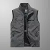 Nuevo chaleco abrigo de hombre primavera y otoño talla grande multibolsillos de trabajo holgado casual secado rápido chaleco compra grupal sistema de logo