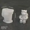 Molde de Resina de Astronauta Lunar DIY Astronauta de Dibujos Animados Yeso de Aromaterapia Decoración de Mesa Molde de Silicona para Apretar
