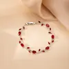 Nuevo Pulsera Sencilla Estilo Coreano de Seis Secciones con Flor Roja Pequeña y Diamante de Zirconia para Niñas y Estudiantes, Venta al por Mayor desde Fabricante, Gran Cantidad, Precio Excelente