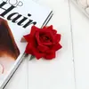 Grampo de Cabelo Rosa Veludo Vermelho com Borda Ondulada, Pequeno Adorno de Cabeça Étnico Estilo Chanel, Presilha de Cabelo para Casamento