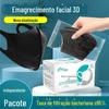 Máscara Descartável 3D Preta para Mulheres com Boa Aparência, Pequena, Confortável e Respirável, Estilo Trendy de Celebridade da Internet, À Prova de Orelhas, Embalagem Individual para Adultos