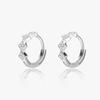 Pendientes de Rombo con Diamantes de Moda para Comercio Exterior Pendientes de Tuerca Versátiles de Moda Pendientes de Aro Liso Cuadrados de Zirconia