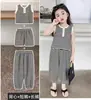 Traje Elegante para Niña Traje Casual de Verano Estilo Coreano Pantalones Moda Traje de Dos Piezas Ropa sin Mangas para Bebé de Niña Verano