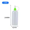 Atacado Frasco Seringa de HDPE 5-120ml Semitransparente Frasco squeeze para Líquido de Tatuagem Micropigmentação Frasco com Orifício para Agulha de Aço Inoxidável
