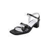 Sandalias de Cuero de Vaca de Alta Gama Estilo Coreano Verano 2025 Tacón Medio Grueso Punta Cuadrada Punta Abierta Hebilla Cuero Genuino de Una Correa para Mujer