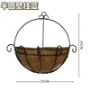 Cesta de Flores de Parede, Cesta de Flores de Parede, Cesta de Flores Pothos de Ferro Forjado, Cesta de Flores de Rattan Trançado, Pendurada na Parede, Cesta de Flores Decorativa de Rattan