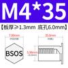 Yishenglong Pernos Remachables para Agujero Ciego de Acero Inoxidable Tuercas Remachables Placa de Presión Hexagonal Rosca Bsos-M3M4
