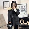 Parka Workwear Acolchoada de Lã de Cordeiro Estilo Zhao Lusi Feminina 2025 Nova Jaqueta Casaco Quente de Comprimento Médio