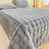 Sábanas de Peluche Gruesas de Conejo Pieza Única Invierno Terciopelo de Leche Terciopelo Coral Manta de Felpa Individual para Dormitorio Estilo Nuevo