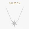 Collar con colgante Super Flash de diamantes de estrella de siete aristas en plata esterlina s925 para mujer, estilo europeo y americano, de lujo, con cadena de clavícula ligera y combinable, al por mayor