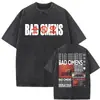 Camiseta Gráfica Vintage Lavada Old America Banda de Rock Bad Omens