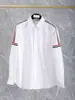22 anos primavera e verão TB Oxford manga longa carcela fita dupla braçadeira camisa branca camisa de manga curta