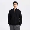 Suéter de punto liso para hombre para otoño e invierno, cuello alto básico, corte holgado, adecuado tanto para usar solo como debajo de otra prenda, estilo pullover
