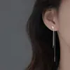 Pendiente de Línea Larga con Borla de Mariposa para Mujer, Lujo Ligero, Personalidad, Temperamento, Joyería de Oreja Nicho, Pendientes, Cara Redonda, Adelgazante, Cadena Fina, Colgante