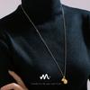 Collar con colgante de gota de agua y viento elegante de estilo europeo y americano para mujer, nuevo y sencillo, cadena de suéter chapada en oro de acero inoxidable que combina con todo, joyería al por mayor