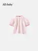 Ropa infantil coreana verano 2025 nueva estilo occidental ropa infantil para mujer verano camisa de verano de encaje coreano de manga corta
