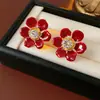 Pendientes Vintage de Plata con Forma de Rombo y Gota de Aceite Estilo Palacio Retro Exquisitos Pendientes de Botón Lujo Ligero Pendientes de Gama Alta