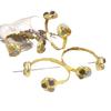 WT-B652 Nuevo Amatista Natural Diseño de Tres Gemas Chapado en Oro de 18k Pulsera Ajustable Europea y Americana de Venta Caliente para Mujer