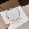 Pulseira de Flor de Zircônia Super Brilhante Luxo Leve Nicho Toque de Alto Padrão Pulseira Estilo Coreano Exquisita Fashionável Versátil Decoração de Pulseira Atacado Mulheres