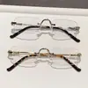 Gafas fotocromáticas para miopía sin montura para mujer, modernas y elegantes, bloqueo de luz azul, lentes planas, gafas fotocromáticas que moldean el rostro