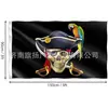 Bandera Pirata con Calavera y Tibias Cruzadas, Buitre, Bisonte, Lobo, Pancarta Gráfica Náutica, Señal Decorativa para Exteriores y Interiores, Pirata
