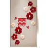 Decoración de Sala de Bodas con Flores de Papel Plegado, Pegatinas de Doble Felicidad de Alto Nivel Estilo Chino, Arreglo de Fondo de Boda, Decoraciones y Adornos de Boda