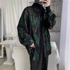Camisa de Fada da Internet Masculina Solta Manga Longa Chique Vintage Estampada Abstrata Jaqueta Camisa Camisa de Boate de Nicho