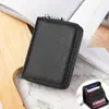 Simple órgano desmagnetización anti-robo cepillo cremallera monedero de gran capacidad tarjetero estuche de cuero tarjetero tarjetero