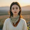 Lenço de seda com fivela magnética, cachecol quadrado feminino, outono e inverno, nova chegada, pingente preguiçoso, cachecol de dupla face, cachecol fashion, estilo ocidental, proteção para o pescoço
