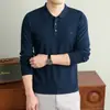Temporada 2026 Moda Casual Suéter Jacquard con Cuello Polo y Logo en el Pecho, Tejido de Punto, Mayoreo