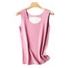 Inverno Novo Aquecimento Sem Costura Dupla Face Silk Patch Espessado Colete Top Quente para Mulheres