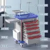 Carrito de Tratamiento de Rescate Médico Abs con 5 Cajones para Medicamentos Carrito de Plástico para Entrega de Medicamentos Carrito de Emergencia Multifuncional Tablero para Desfibrilador