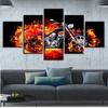 HD moderno simples cinco juntas chama motocicleta pintura spray hotel loja parede de fundo pintura decorativa pintura pendurada óleo