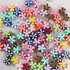 Colgante de Corazón y Flor de Pintura Acrílica de Colores Agujero Recto Cuentas Sueltas Material para Joyería de Collares Hechos a Mano DIY