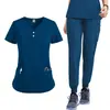 Ropa de Trabajo Tallas Grandes para Hombres y Mujeres, Estilo Botón Abajo, Uniformes de Trabajo Cómodos, Uniformes de Enfermera, Ropa de Trabajo para Salones de Belleza