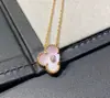 Collar Grande Van Gogh de Nácar Blanco para Mujer, Trébol de Cuatro Hojas, Chapado en Oro de 18K, Versión de Alta Gama, Cadena para Suéter de Nácar Rojo para Mujer, Fabricante