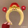 Faixa de cabeça fofa com orelhas de panda para lavar o rosto, faixa de cabeça de pelúcia de desenho animado com coroa alta para mulheres, faixa para maquiagem e lavar o cabelo, acessório de cabelo