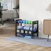 Estante de Metal para Mancuernas de Nuevo Modelo de Pie Transfronterizo para Uso en Interiores en Casa, Estante de Almacenamiento de Mancuernas de Doble Capa, Estante de Almacenamiento de Equipo de Fitness