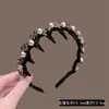 Diadema de Cristal y Perla de Lujo Ligero con Dientes, Accesorio para el Cabello de Corona Alta Antideslizante para Uso Diario, Nuevo Tocados 2025