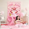 Feliz Cumpleaños Niña 10º Cumpleaños Póster Tela Colgante Fondo Banner Escena Decoración Accesorios Fondo Fotográfico Ceremonial