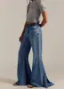 Pantalones de Mezclilla de Pierna Ancha para Mujer, Ajustados, de Cintura Alta, Estilo Europeo y Americano, Parcheados, Más Vendidos Transfronterizos de Aliexpress 2025