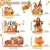 Decorações de Mesa de Madeira para o Outono e Ação de Graças de 6 Peças Transfronteiriças, Placas de Mesa de Madeira, Centros de Mesa, Decorações Rústicas para Estantes