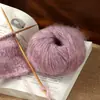 25g de Lã Mohair Brilhante Azul Lágrima Longa Fio Spray de Lã Dourada de Seda Bola de Lã Brilhante de Seda