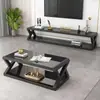 Mesa de centro mueble de TV combinación sala de estar hogar apartamento pequeño balcón mesa de té mesa de té de vidrio templado simple moderna mesa