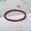 Pulsera de Granate, Pulsera de Piedra Pura Natural para Mujer, Círculo Único, Genuina, Cuenta de la Fortuna del Año de Nacimiento, Adecuada para Nacidos en el Año del Caballo o del Perro