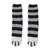 Calcetines de media pantorrilla a rayas con diseño de pata de felino grande que no sueltan pelusa para mujer, Calcetines cálidos de piso para el hogar de Otoño e Invierno, Calcetines de dormir de forro polar de coral al por mayor