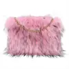 Bolso de Mano de Peluche Nuevo Europeo y Americano Transfronterizo Bolso de Axila de Piel Sintética Bolso de Hombro Bolso de Cadena Bolso Baguette Bolso de Noche