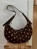 Bolso de Hombro Vintage de Ante con Lunares para Mujer, Nuevo Bolso Cruzado Casual para el Trabajo, Bolso de Moda de Nicho tipo Empanada