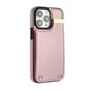 Aplicável a capa de telefone com inserção de cartão de órgão iPhone15ProMax, capa protetora de couro resistente a quedas com fivela de hardware Apple 12 13