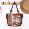 Nova Bolsa de Mão Bordada para Trabalho Estudante Lona Bolsa de Mão Bolsa Estilo Chinês Bolsa Universitária Feminina para Pessoas de Minorias